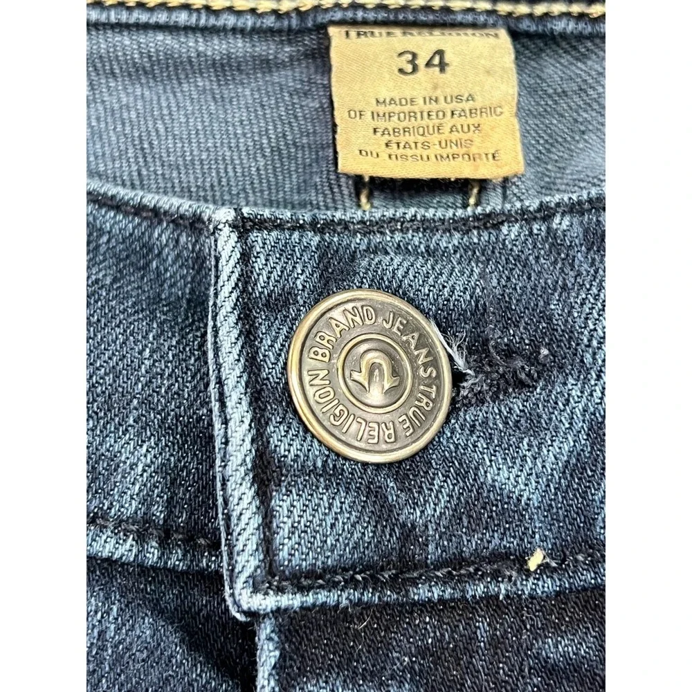 True Religion Jeans Mens 34 Blue Geno Relaxed Slim Horseshoe Made in USA